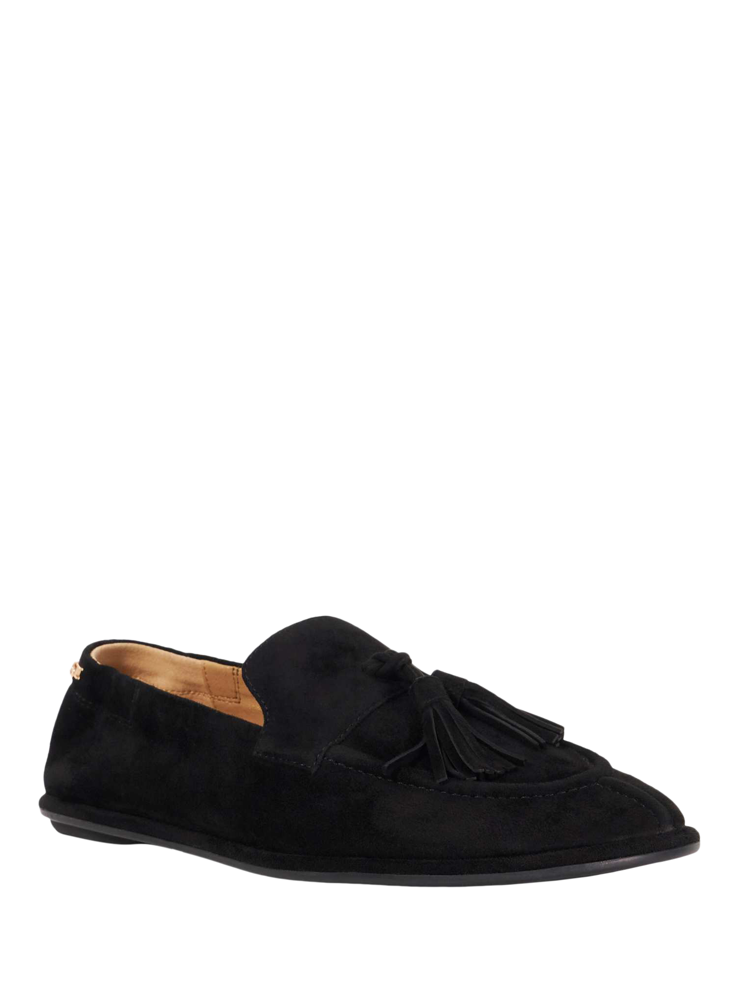Product image 4 of 6, which shows Dune London Grounding Tassel Suede Loafers, Black, EU36