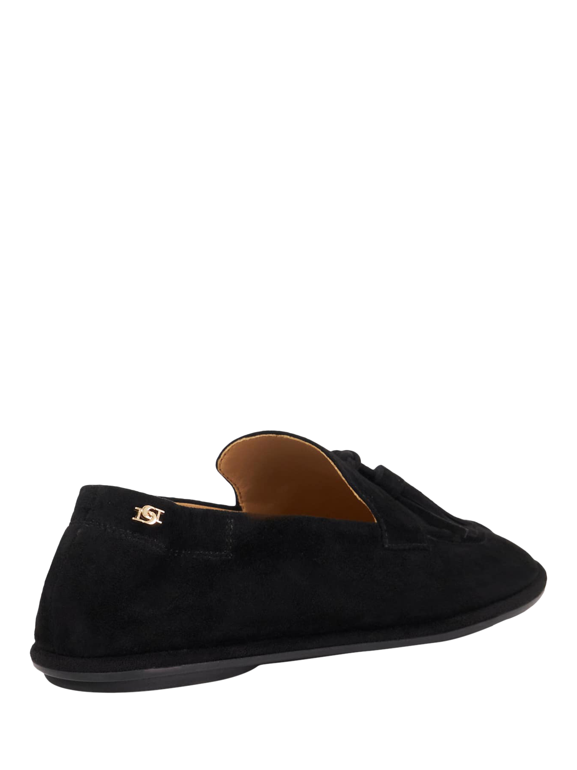 Product image 5 of 6, which shows Dune London Grounding Tassel Suede Loafers, Black, EU36