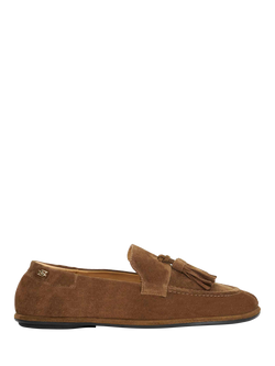 Dune London Grounding Tassel Suede Loafers, Brown