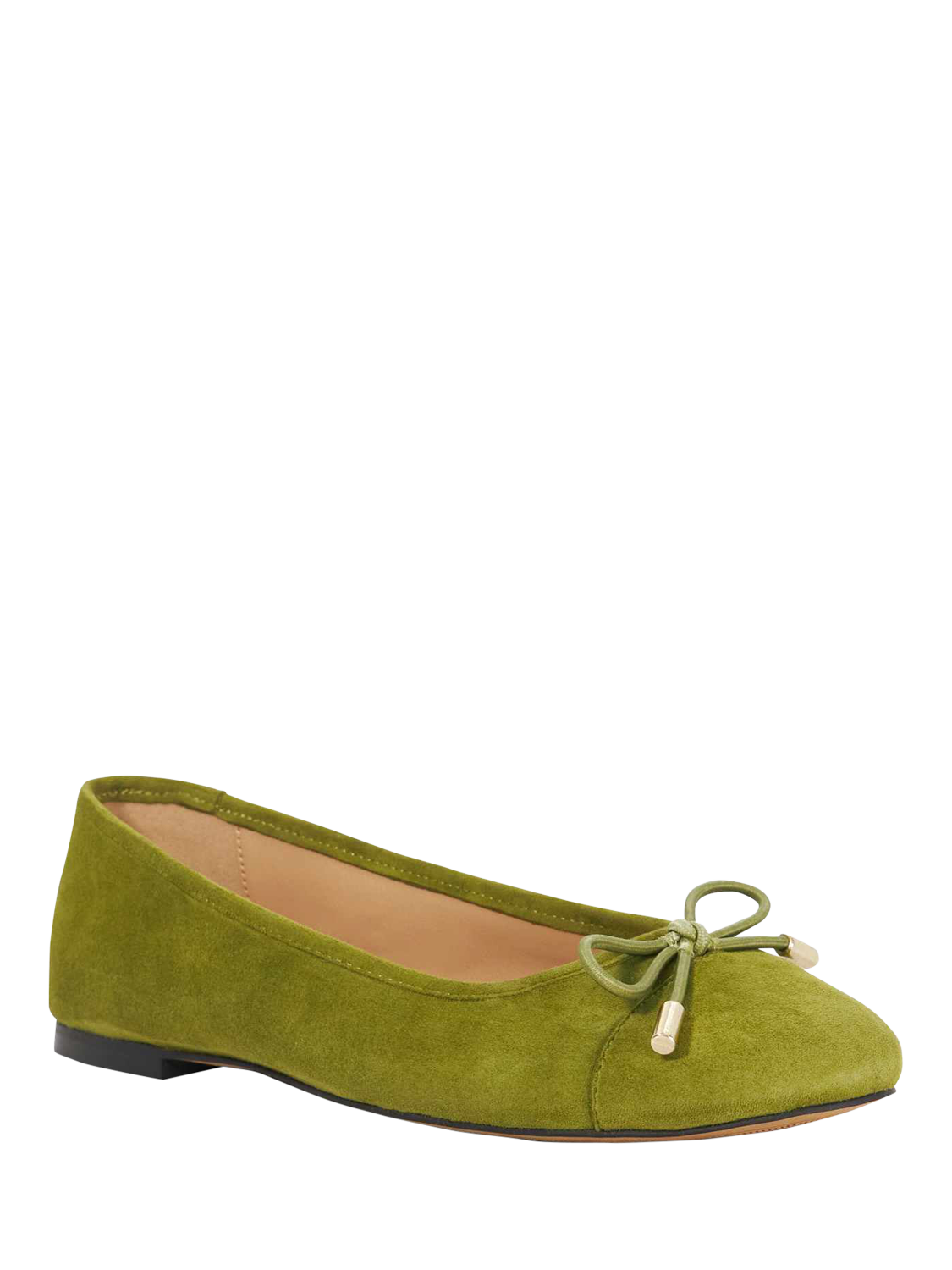 Product image 4 of 6, which shows Dune London Highest Suede Ballerina Pumps, Green, EU36