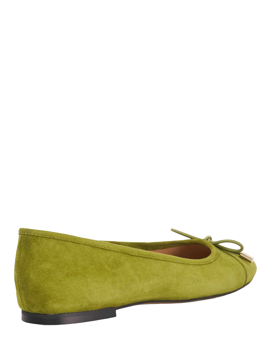 Product image 5 of 6, which shows Dune London Highest Suede Ballerina Pumps, Green, EU36