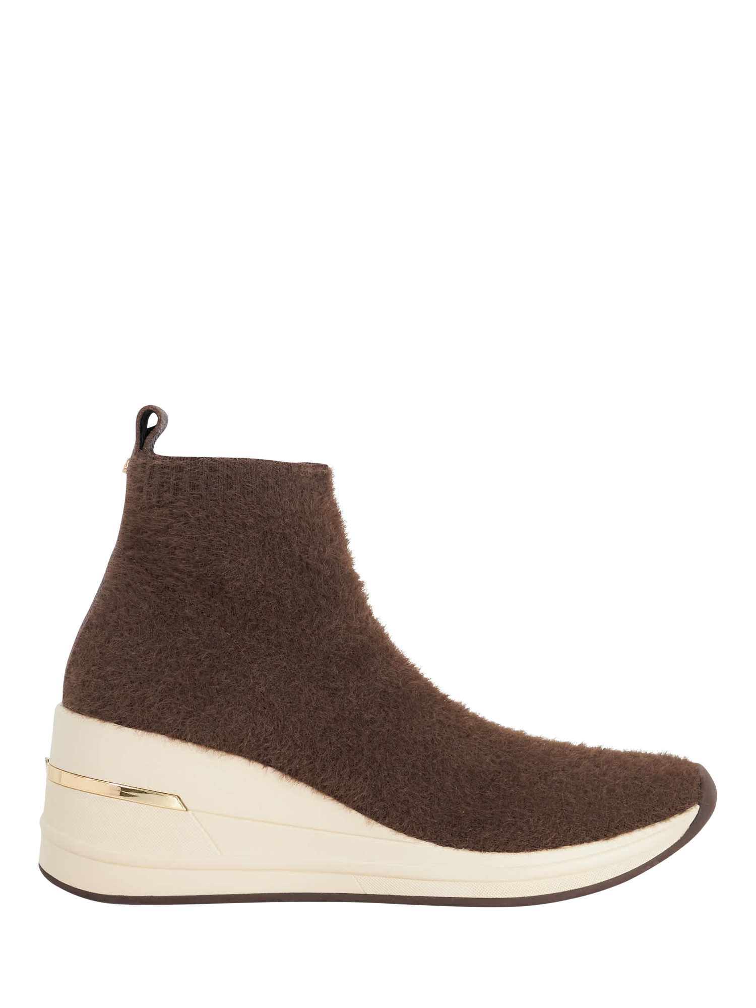 Product image 1 of 6, which shows Dune London Envisioned Wedge Trainers, Brown, EU36