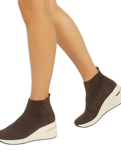 Dune London Envisioned Wedge Trainers, Brown - view 2, Brown