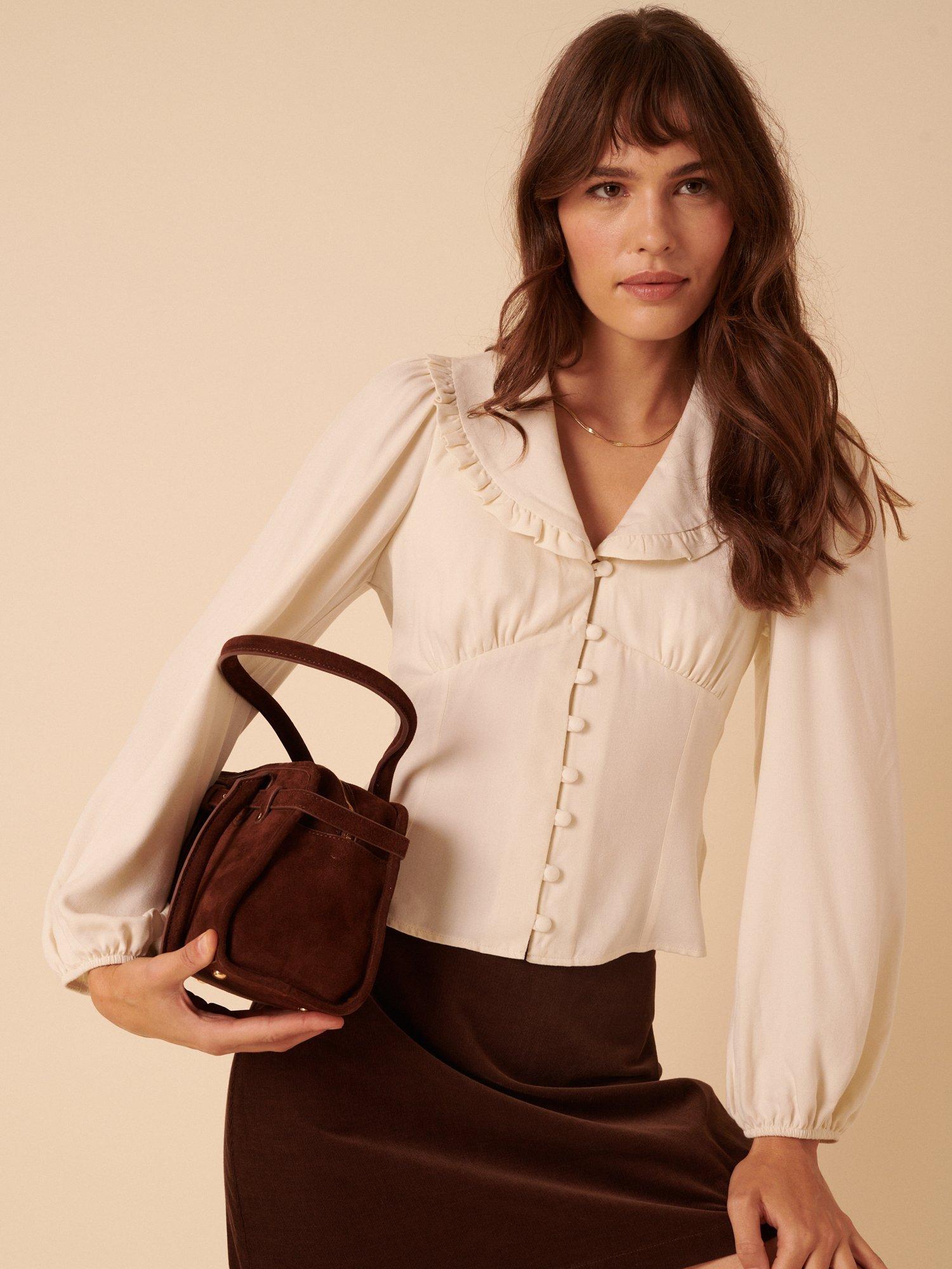 Nobody's Child Emmeline Frill Collar Blouse, Ivory