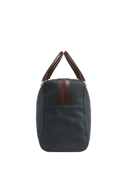 Carl Friedrik Compact Weekender Leather Holdall Bag, 35L, Navy/Hackett - view 2, Navy/Hackett