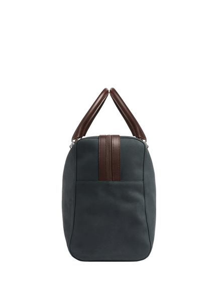 Carl Friedrik Compact Weekender Leather Holdall Bag, 35L, Navy/Hackett - view 2, Navy/Hackett