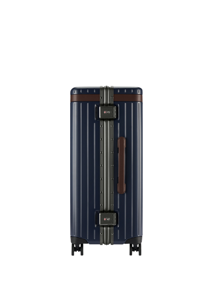 Carl Friedrik The Check-In 4-Wheel 67cm Medium Suitcase, 69L, Navy/Hackett - view 2, Navy/Hackett