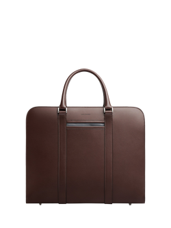 Carl Friedrik Palissy Leather Overnight Bag, 27L, Chocolate, Chocolate