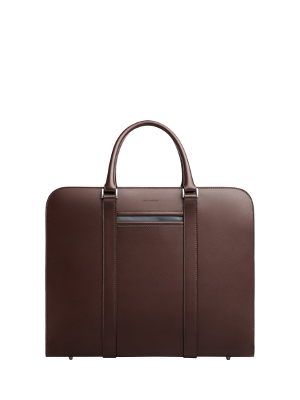 Carl Friedrik Palissy Leather Overnight Bag, 27L, Chocolate, Chocolate