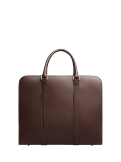 Carl Friedrik Palissy Leather Overnight Bag, 27L, Chocolate - view 2, Chocolate