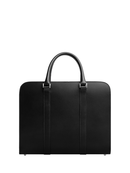 Carl Friedrik Palissy 15" Laptop Leather Double Briefcase, 16L - view 2, Black
