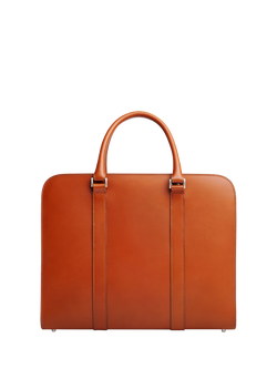 Carl Friedrik Palissy 15" Laptop Leather Double Briefcase, 16L - view 2, Cognac