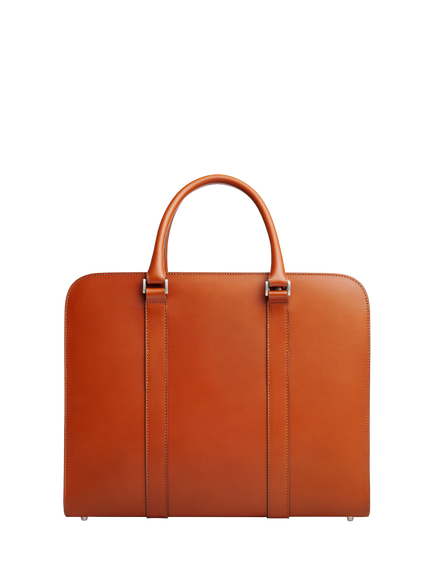 Carl Friedrik Palissy 15" Laptop Leather Double Briefcase, 16L - view 2, Cognac