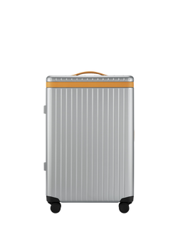Carl Friedrik The Check-In 4-Wheel 67cm Medium Suitcase, 69L, Arctic Grey/Tan, Arctic Grey/Tan