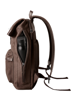 Carl Friedrik City-Hopper Fold Top Leather Backpack, 23L - view 2, Chocolate