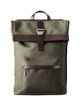 Carl Friedrik City-Hopper Fold Top Leather Backpack, 23L, Olive
