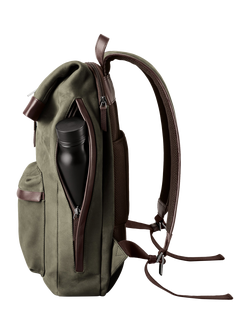 Carl Friedrik City-Hopper Fold Top Leather Backpack, 23L - view 2, Olive