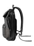 Carl Friedrik City-Hopper Fold Top Leather Backpack, 23L, Charcoal