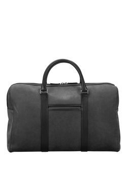 Carl Friedrik Compact Weekender Leather Holdall Bag, 35L, Charcoal