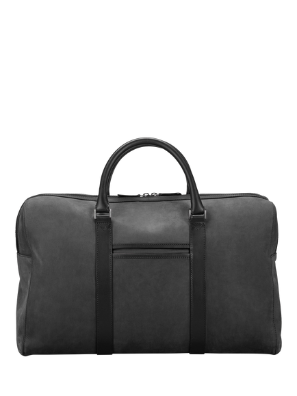Carl Friedrik Compact Weekender Leather Holdall Bag, 35L, Charcoal