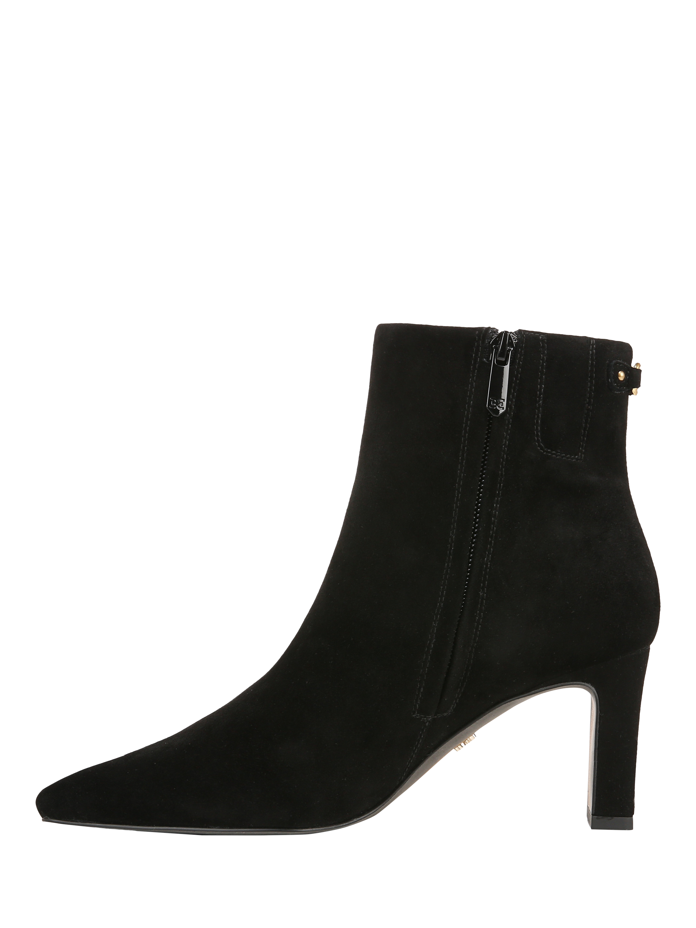 Product image 2 of 6, which shows Sam Edelman Saige Suede Ankle Boots, Black, 3