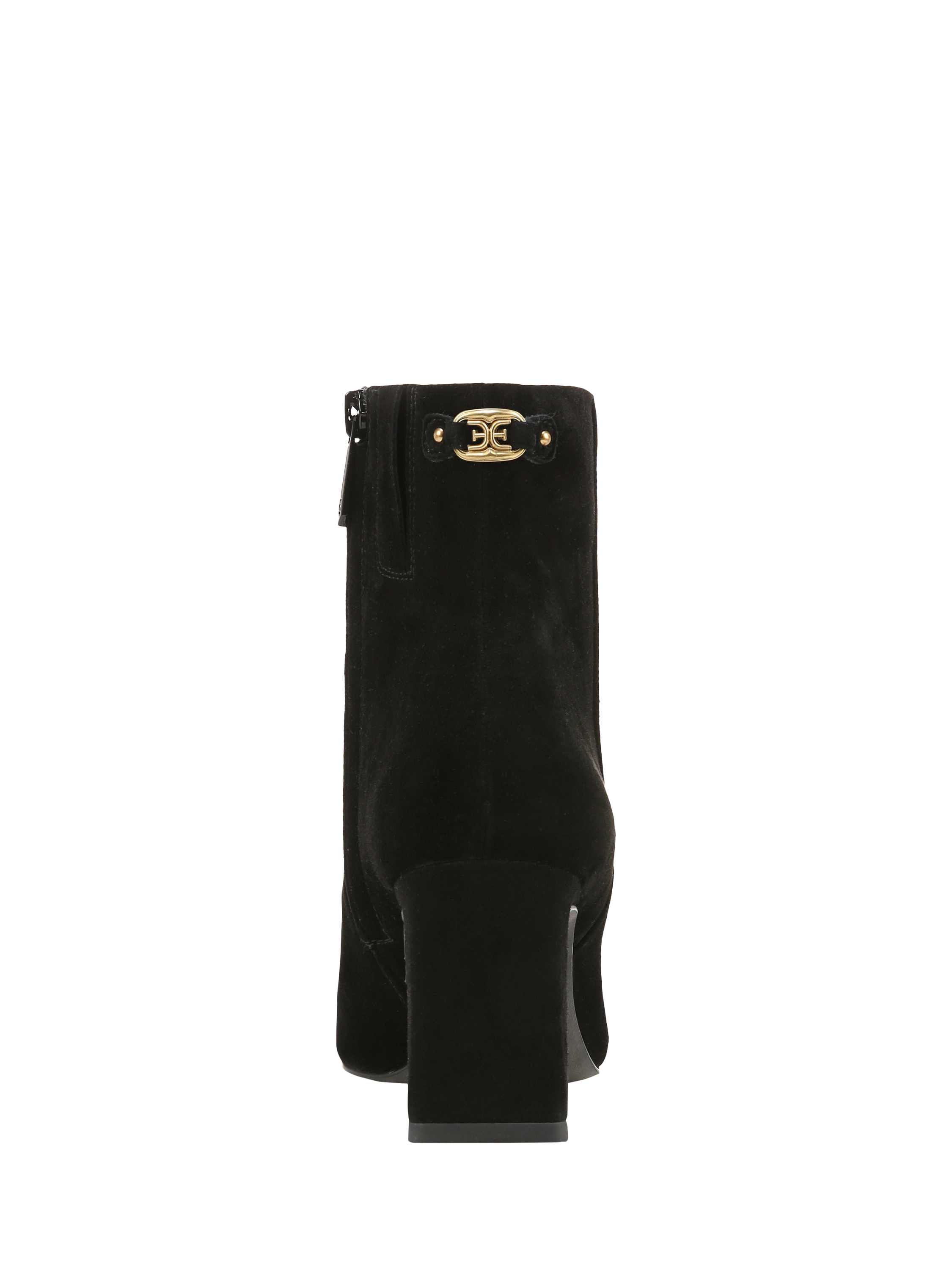Product image 4 of 6, which shows Sam Edelman Saige Suede Ankle Boots, Black, 3