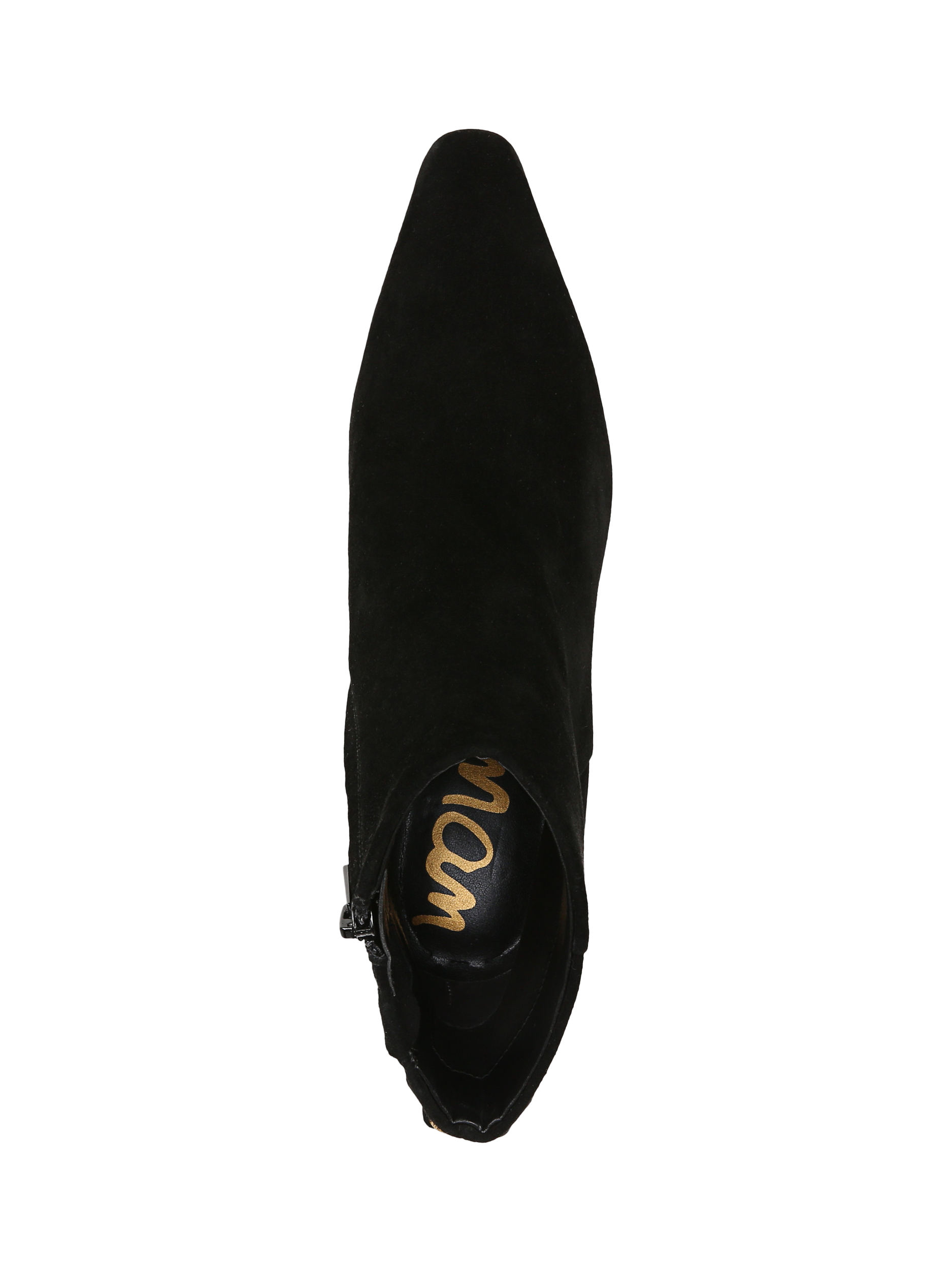 Product image 5 of 6, which shows Sam Edelman Saige Suede Ankle Boots, Black, 3