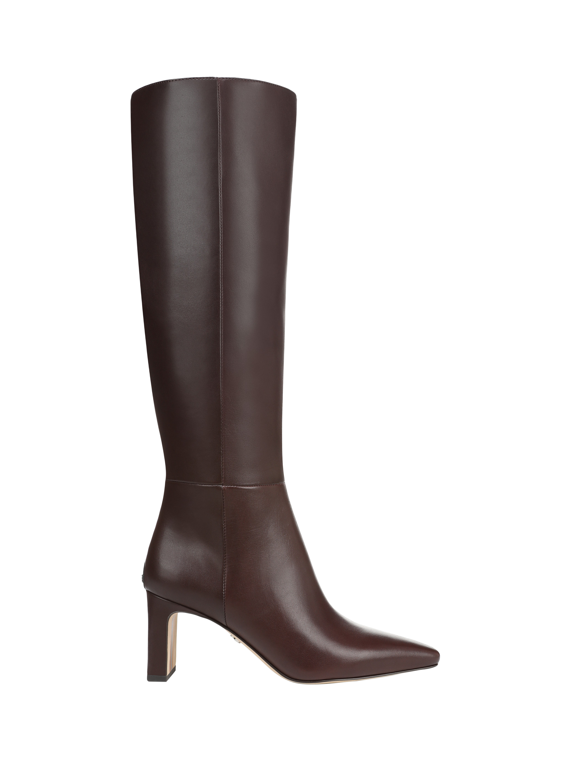Product image 1 of 6, which shows Sam Edelman Sylvia Wide Calf Leather Knee High Boots, Spiced Pecan, 3