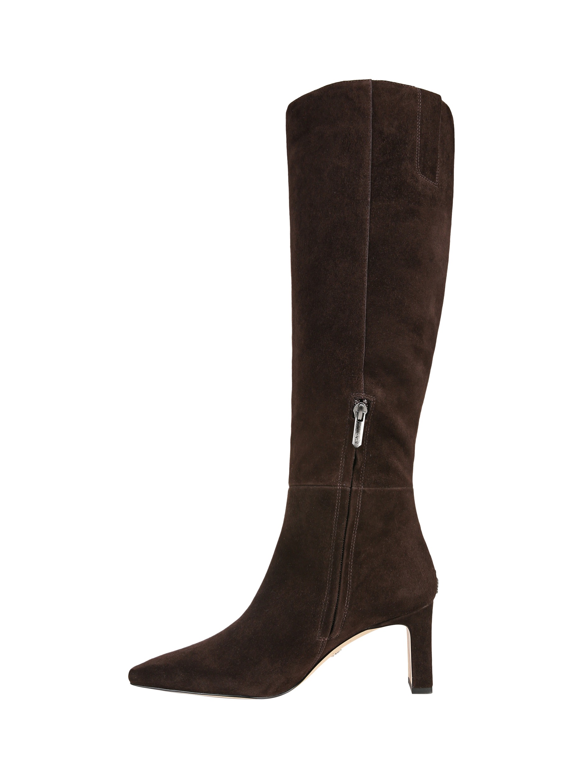 Product image 2 of 6, which shows Sam Edelman Sylvia Wide Calf Suede Knee High Boots, Chocolate Brown, 3