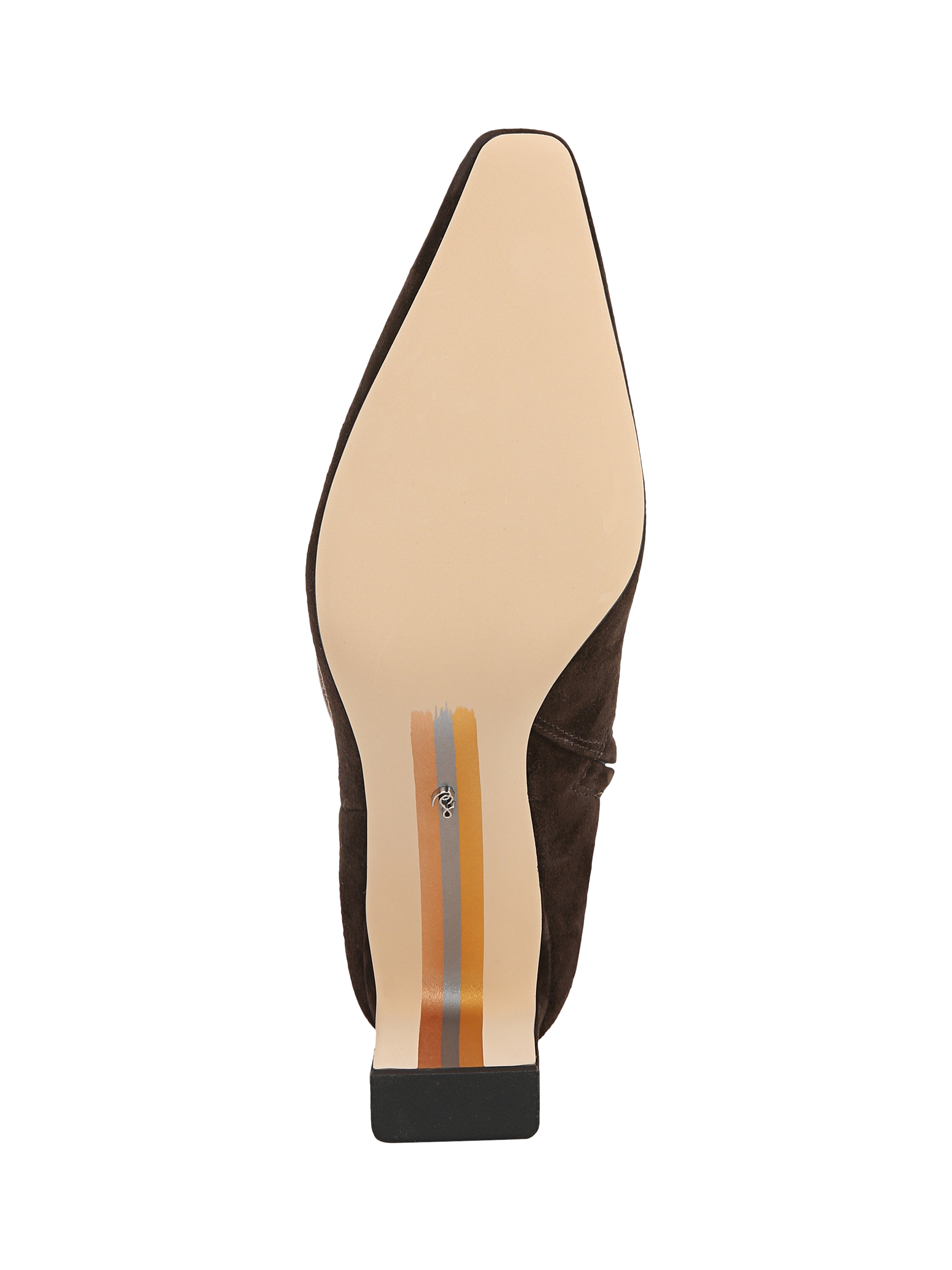 Product image 6 of 6, which shows Sam Edelman Sylvia Wide Calf Suede Knee High Boots, Chocolate Brown, 3