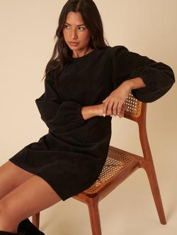 Nobody's Child Peggy Balloon Sleeve Corduroy Mini Dress, Black - view 2, Black