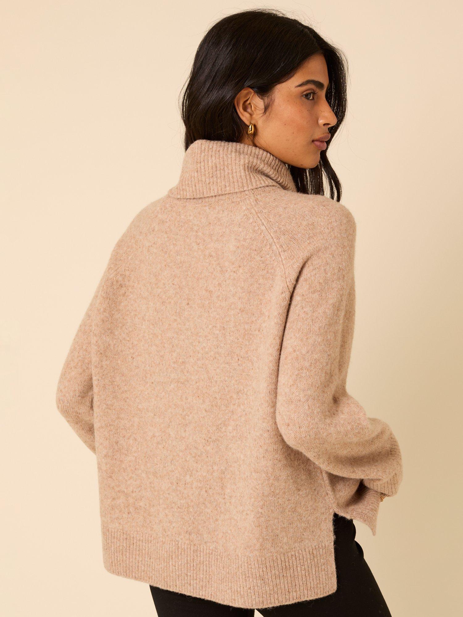 Product image 5 of 5, which shows Nobody's Child Wool Blend Roll Neck Jumper , Beige, M