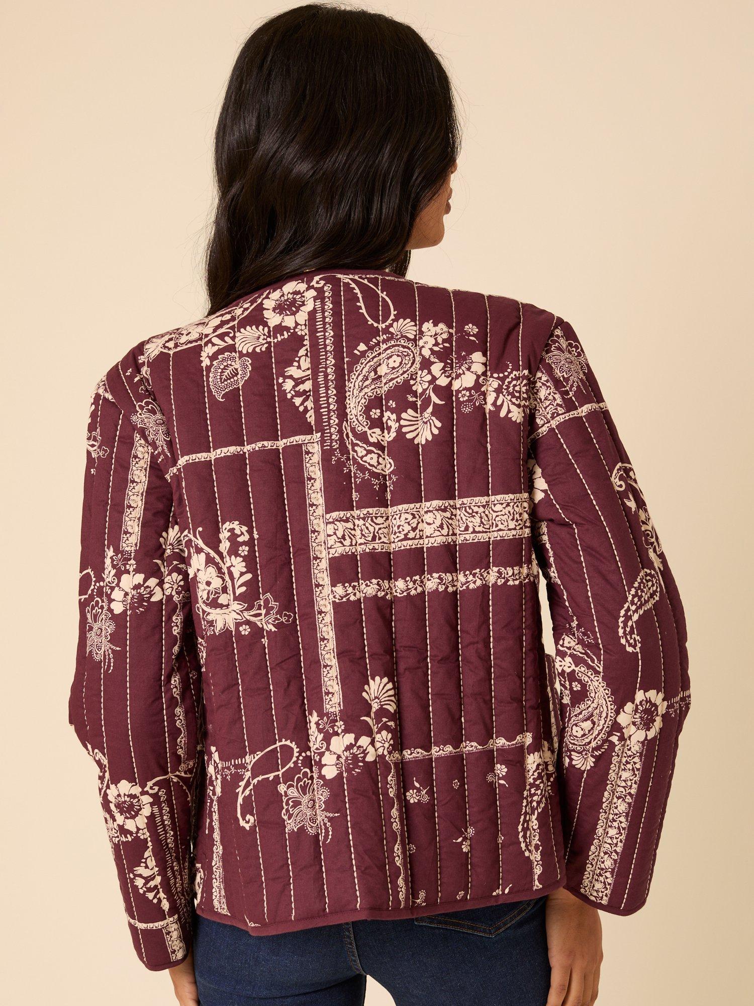 Product image 5 of 5, which shows Nobody's Child Quilted Floral Printed Jacket, Red, S