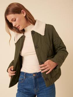 Nobody's Child Wimslow Borg Collar Quilted Jacket, Khaki, Khaki