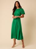 Nobody's Child Quinn Short Puff Sleeve Midi Dress, Green