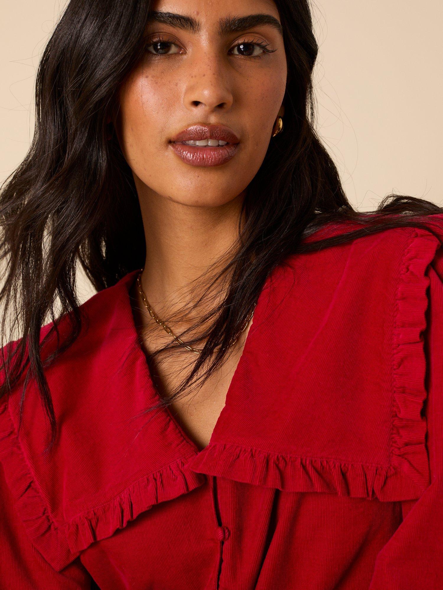 Product image 4 of 5, which shows Nobody's Child Eloise Peter Pan Collar Cord Blouse, Red, 14