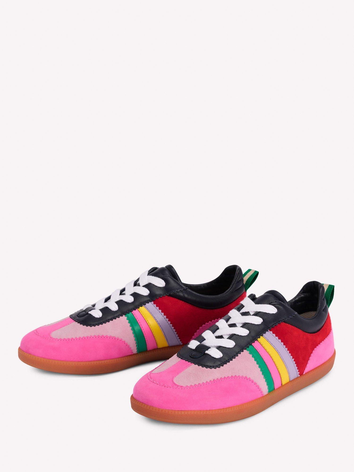 Product image 2 of 5, which shows Boden Erin Suede Blend Retro Trainers, Multi, 4