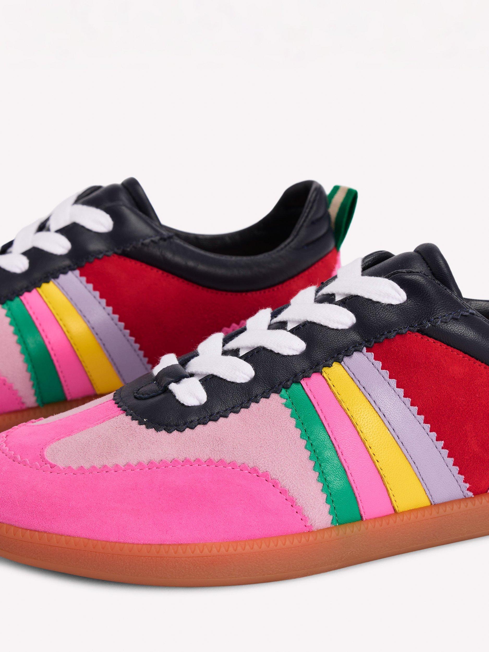 Product image 3 of 5, which shows Boden Erin Suede Blend Retro Trainers, Multi, 4