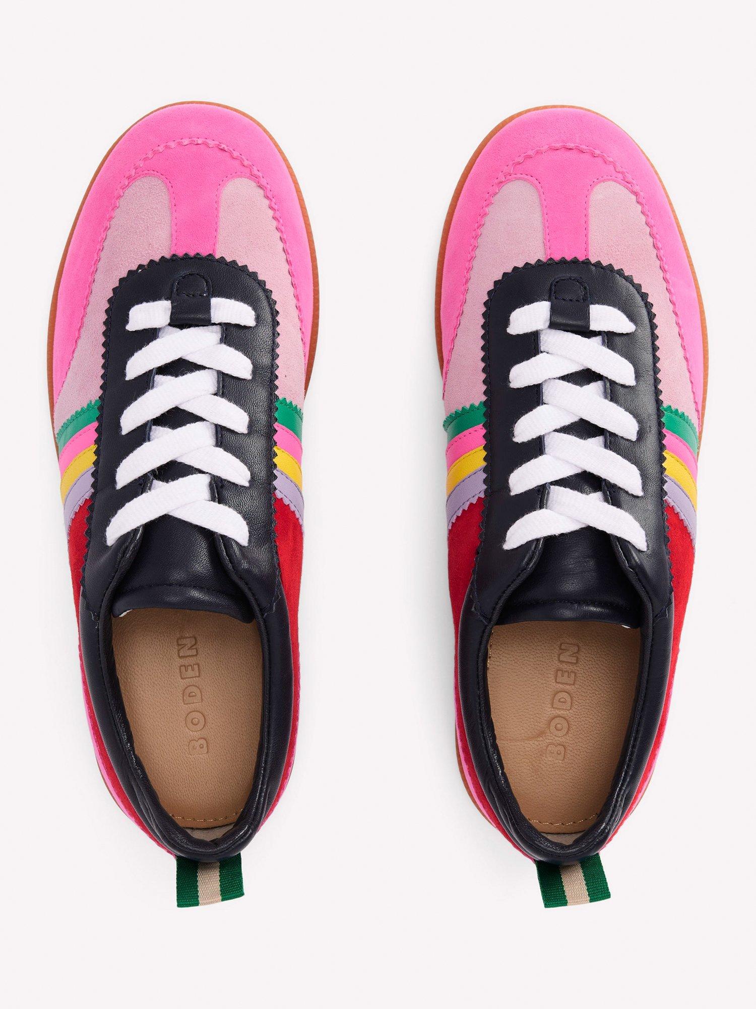 Product image 4 of 5, which shows Boden Erin Suede Blend Retro Trainers, Multi, 4