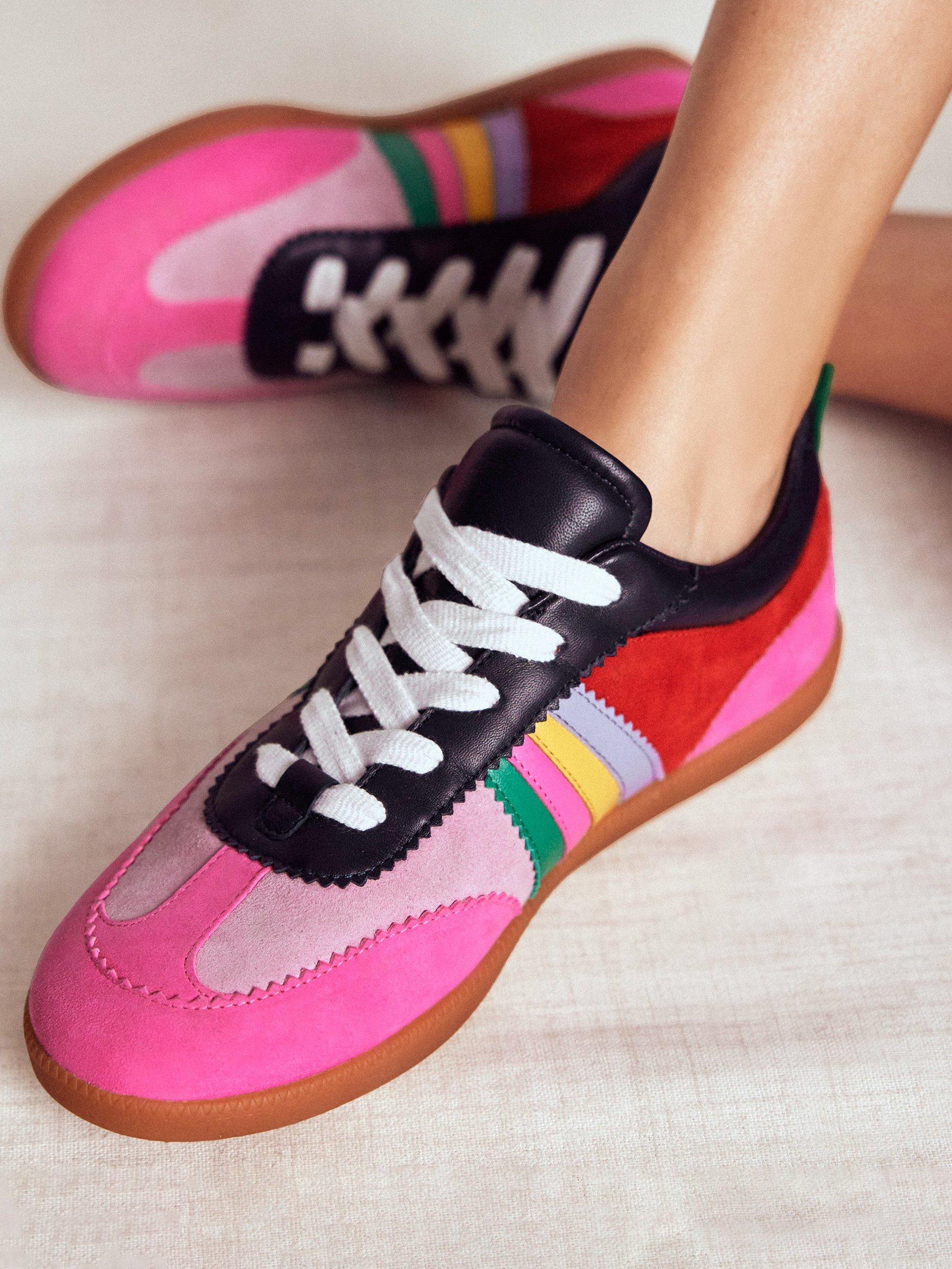 Product image 5 of 5, which shows Boden Erin Suede Blend Retro Trainers, Multi, 4