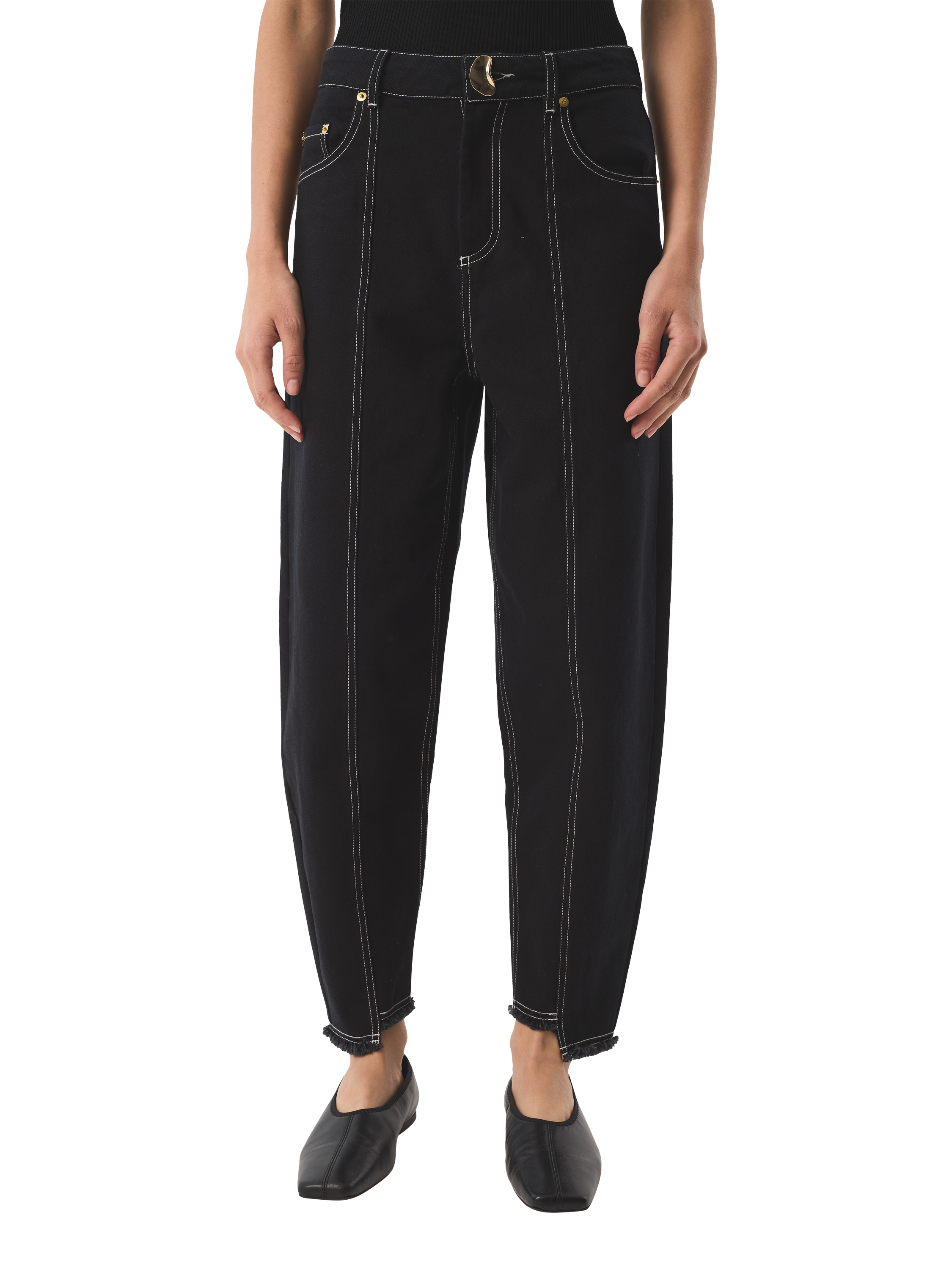 Product image 1 of 5, which shows AKYN Sol Tapered Jeans, Black, 8