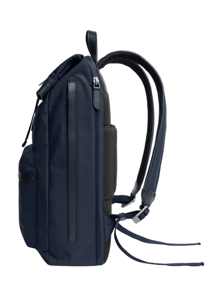 Carl Friedrik City-Hopper Fold Top Nylon Backpack, 23L - view 2, Navy