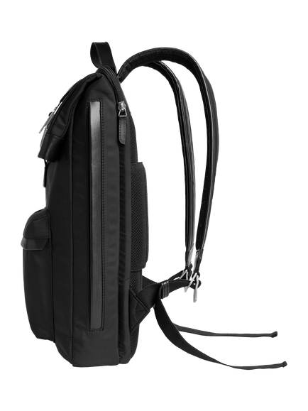 Carl Friedrik City-Hopper Fold Top Nylon Backpack, 23L - view 2, Black