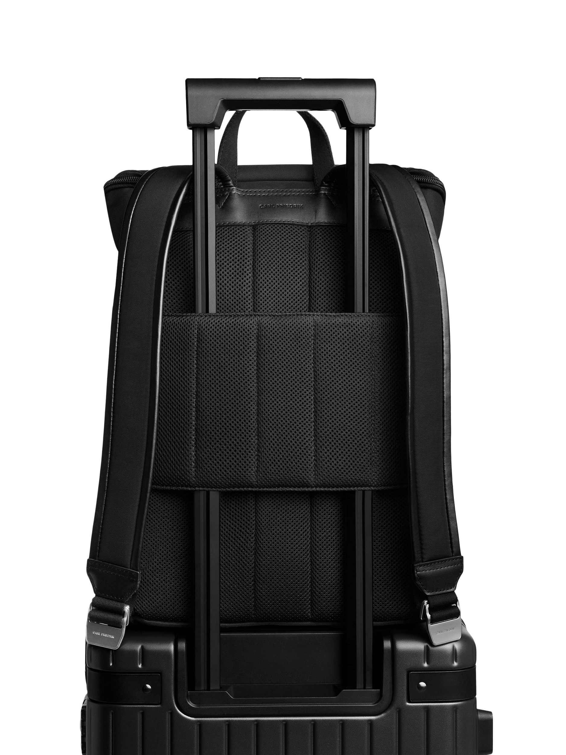 Carl Friedrik City-Hopper Fold Top Nylon Backpack, 23L, Black