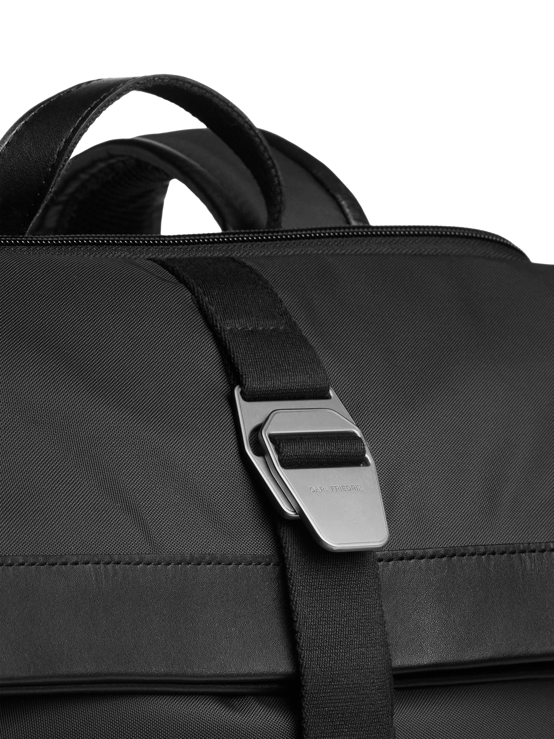 Carl Friedrik City-Hopper Fold Top Nylon Backpack, 23L, Black
