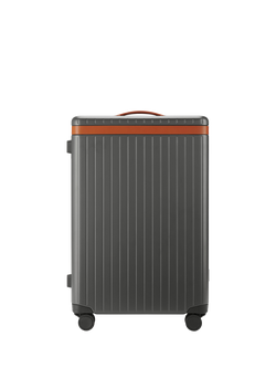 Carl Friedrik The Check-In 4-Wheel 67cm Medium Suitcase, 69L, Navy/Hackett, Grey/Cognac