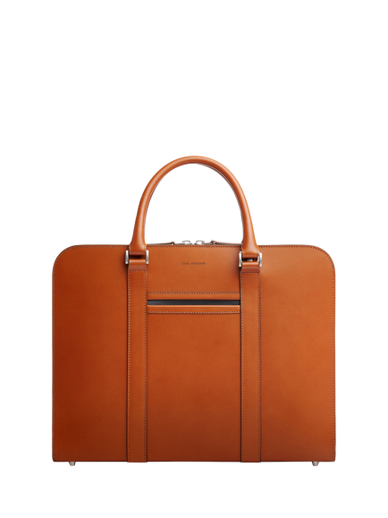 Carl Friedrik Palissy 15" Laptop Leather Briefcase, 10L, Cognac