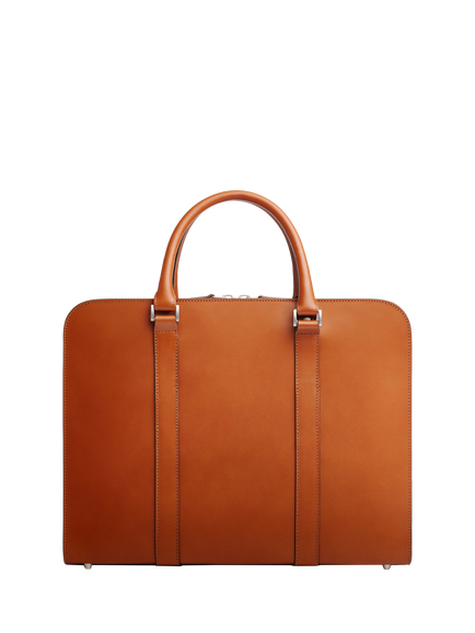 Carl Friedrik Palissy 15" Laptop Leather Briefcase, 10L - view 2, Cognac