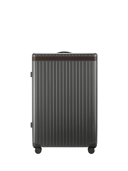 Carl Friedrik The Check-In 4-Wheel 79cm Large Suitcase, 105L, Grey/Chocolate