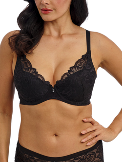 Wacoal Abéllia Underwired Plunge Bra, Black, Black